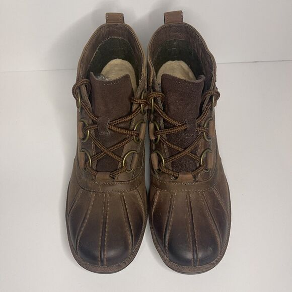 UGG Heather Women’s Sz 7 Waterproof Duck Boots Ankle Brown S/N 1095156 EUC - Picture 2 of 9